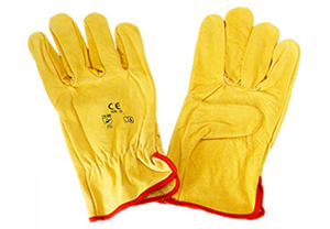 Boss Type Leather Gloves (Yellow) [ MTL - Lusogomma ]